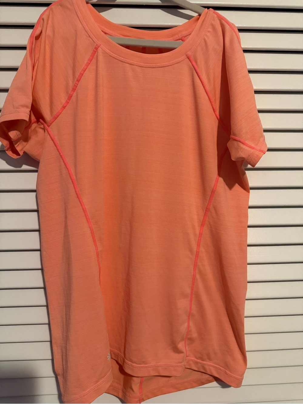 Athleta Girl Coral Orange Space-Dye Performance Tee - Size XL (14)